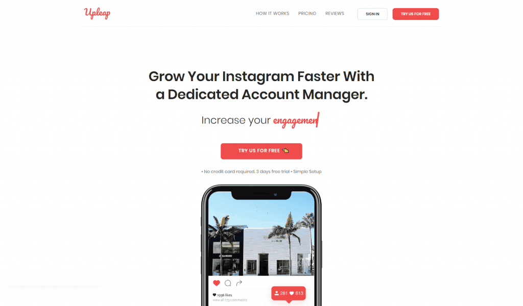 upleap - a tool that helps you turn your Instagram followers into customers