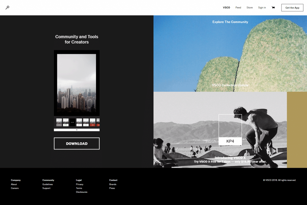 VSCO Homepage