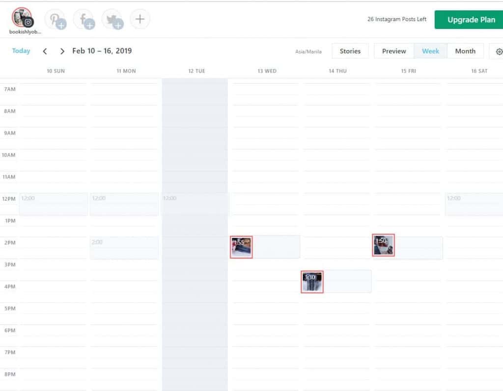 a plan for scheduling Instagram posts