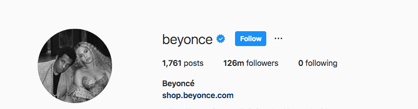 beyonce instagram followers