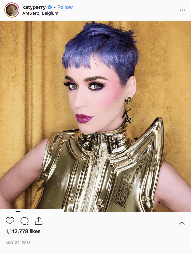 Katy Perry with purple hair