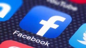 facebook app logo on smartphone