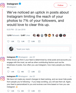 instagram algorithm tweet