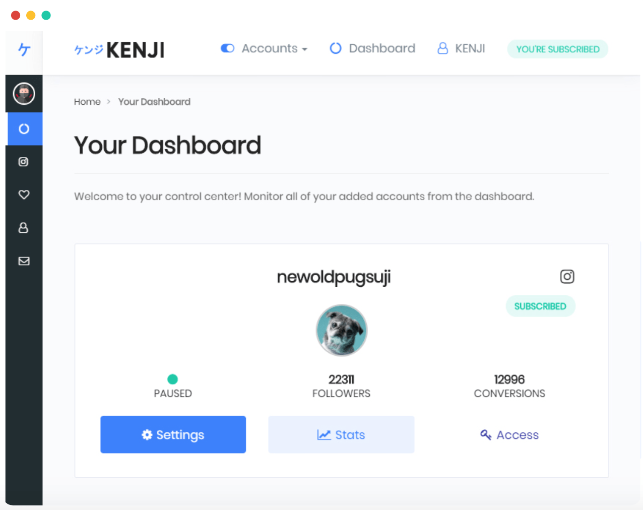 Kenji - Instagram business tool for gaining followers