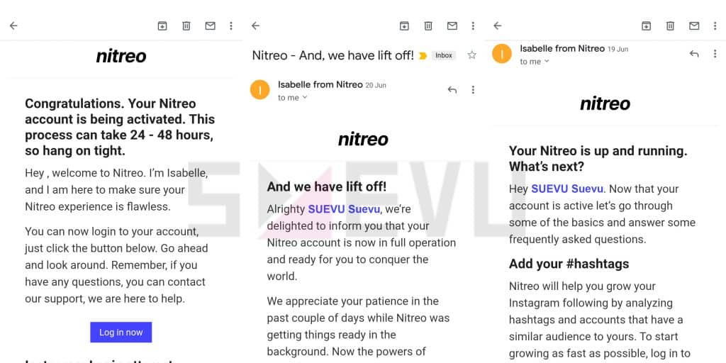 flow of nitreo emails