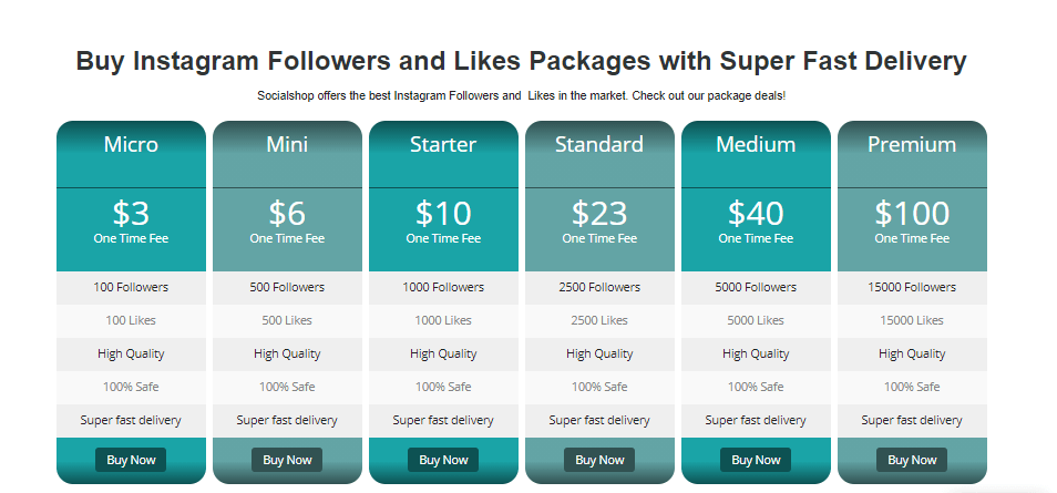 A screenshot showing the followers and likes offer