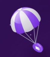 A photo displaying an animated crypto airdrop