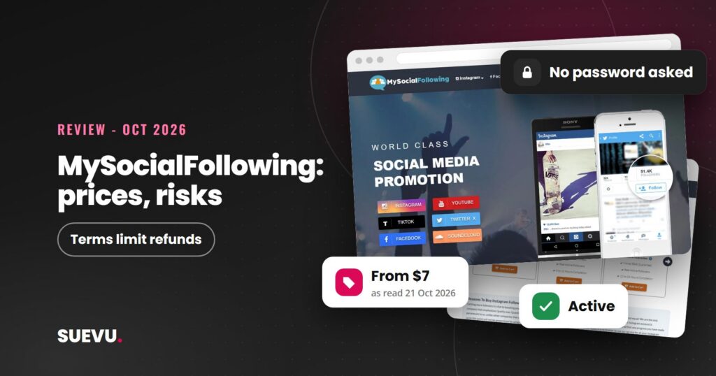 MySocialFollowing Review: Prices and Risks