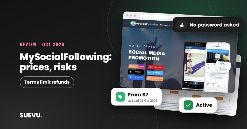 MySocialFollowing Review: Prices and Risks