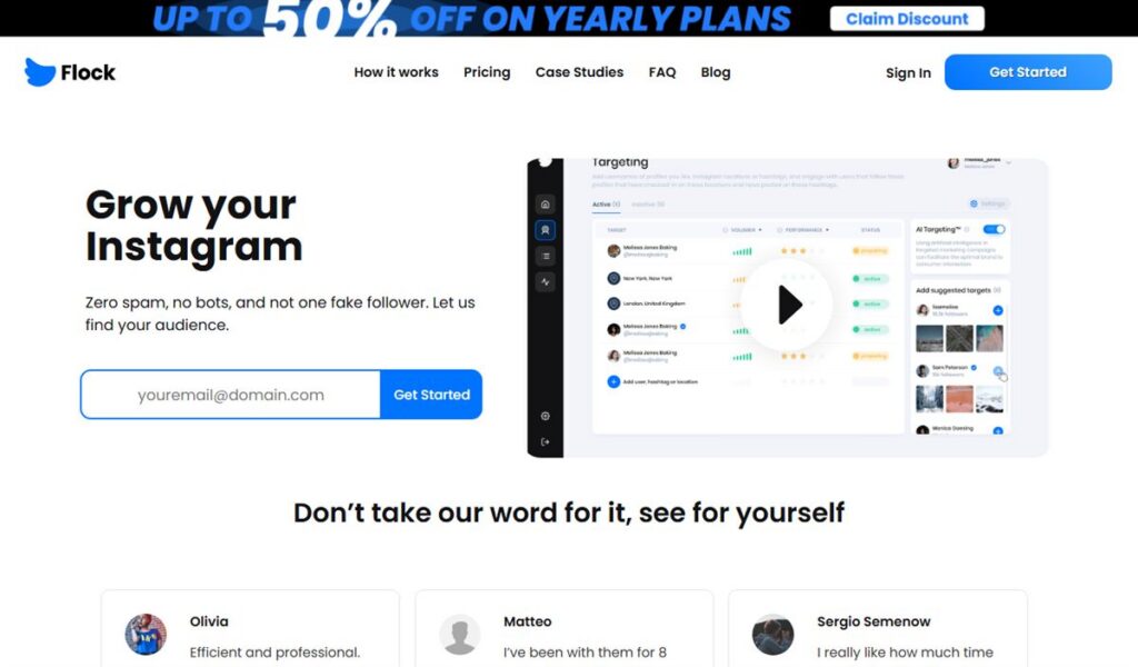 Screenshot of the Flock Social homepage, captured 22 October 2026
