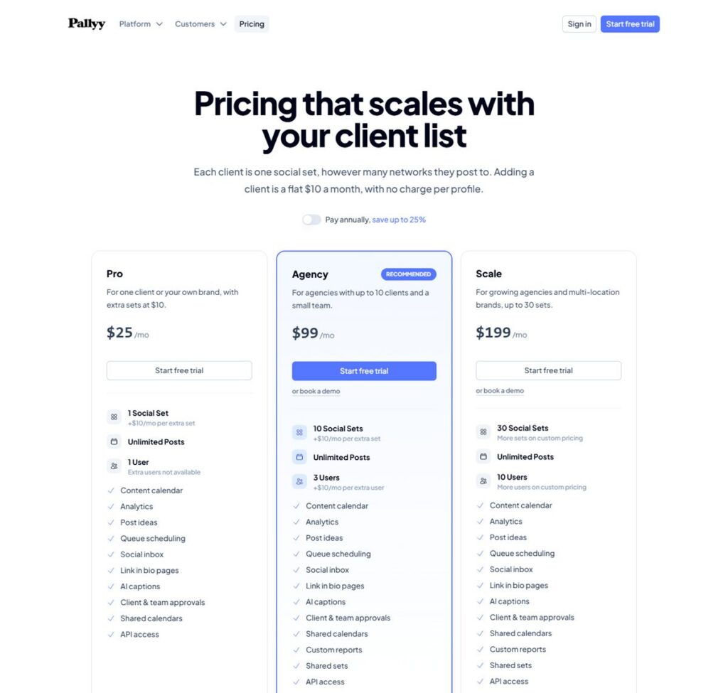 Screenshot of the Pallyy pricing page, captured 29 October 2026